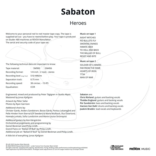 Sabaton - Heroes (Tape)